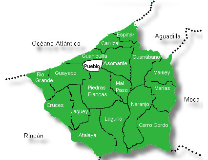 Mapa De Puerto Rico Con Los Rios Y Pueblos